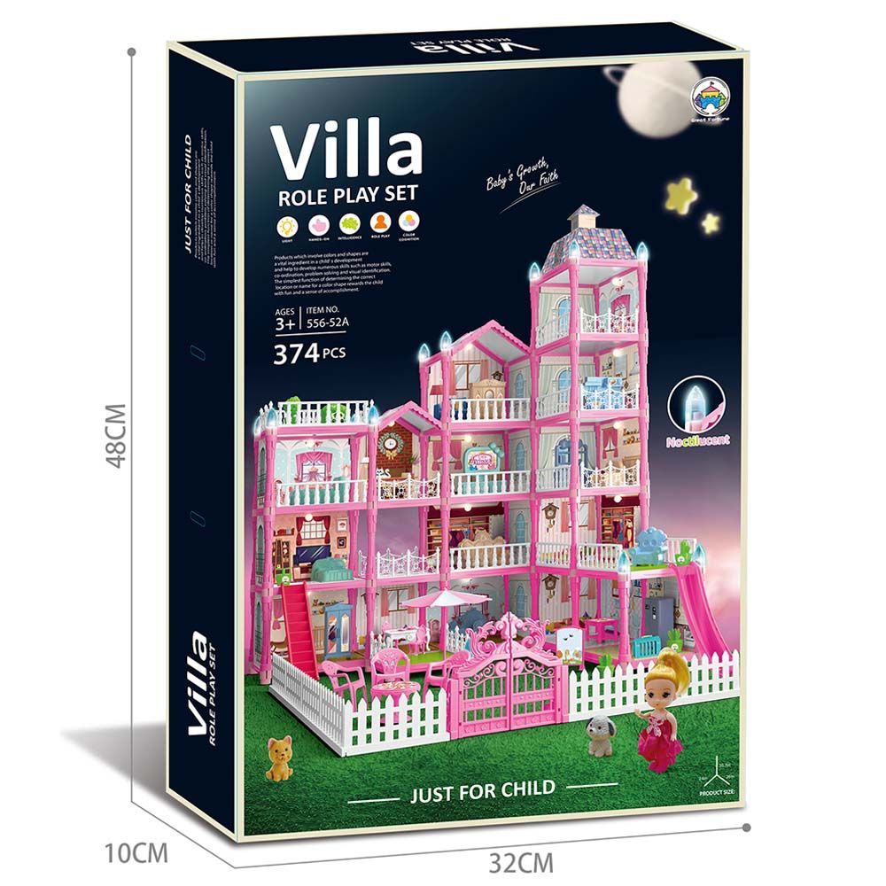 Little Learners - DIY Luminous Assembly Villa - 374pcs - Pink (Exclusive)