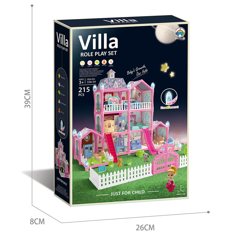 Little Learners - DIY Luminous Assembly Villa - 215pcs - Pink (Exclusive)