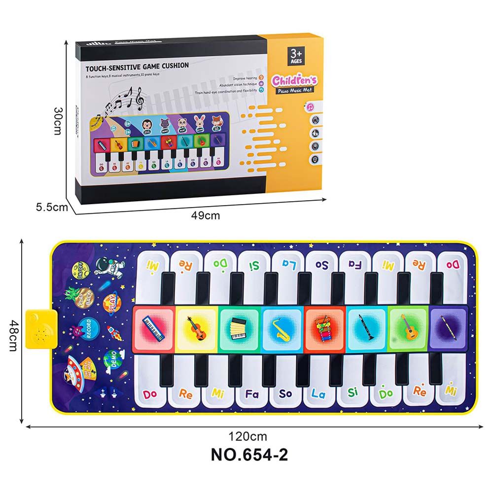 Little Learners - Children's Musical Piano Music Mat Planet - Blue (Exclusive)