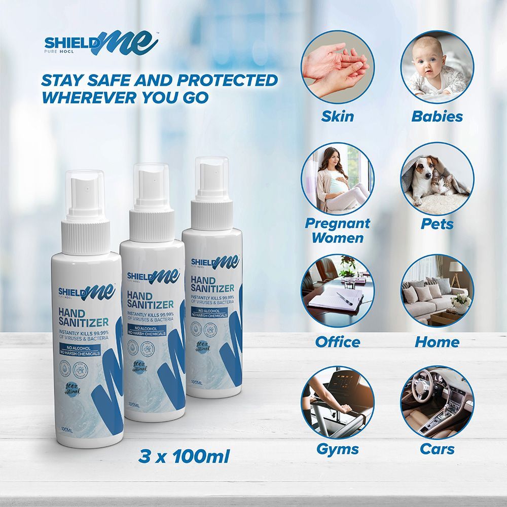 SHIELDme - 100% Natural High Level Hand Sanitizer & Surface Disinfectant 3x100ml