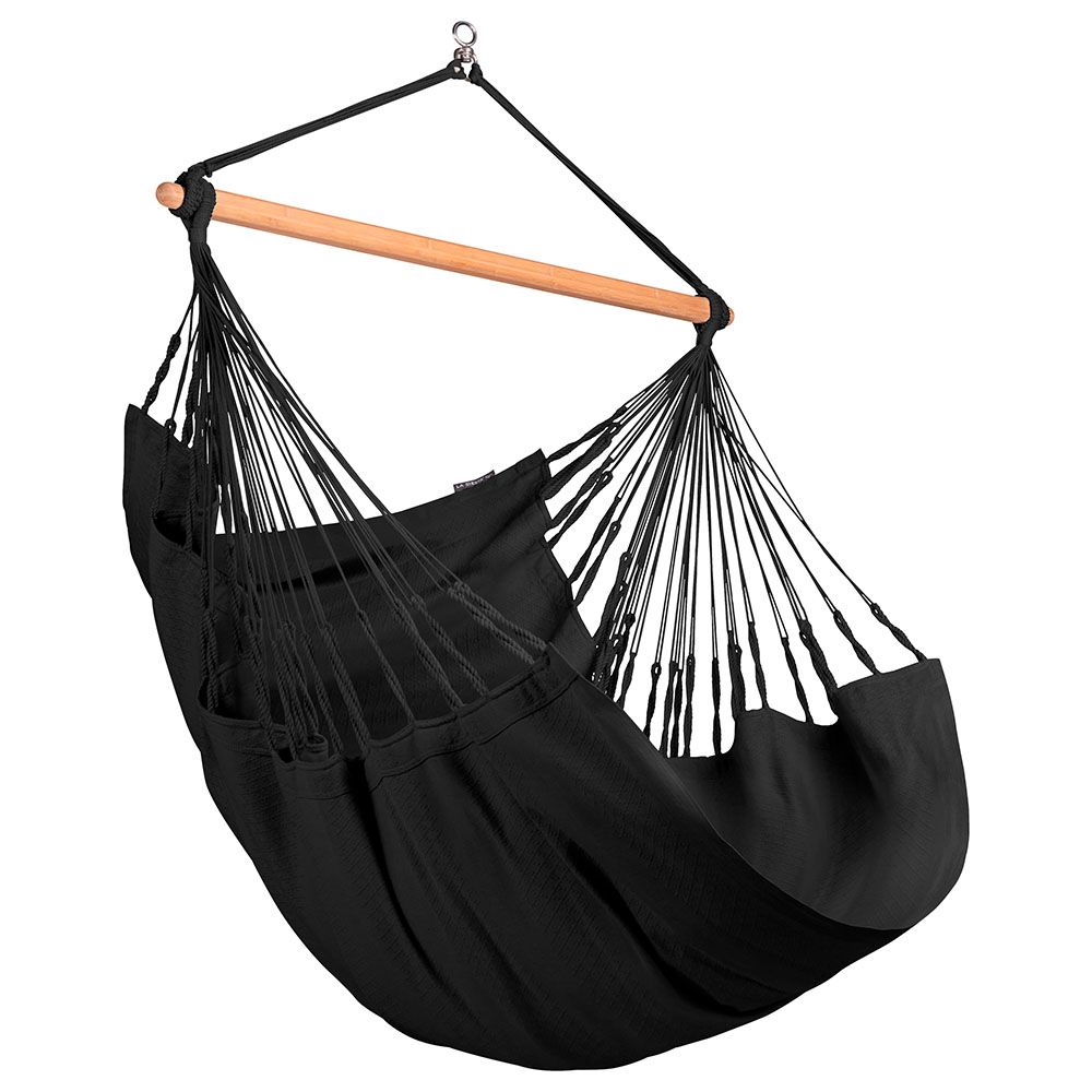 La Siesta - Habana Onyx Cotton Comfort Hammock Chair - Black