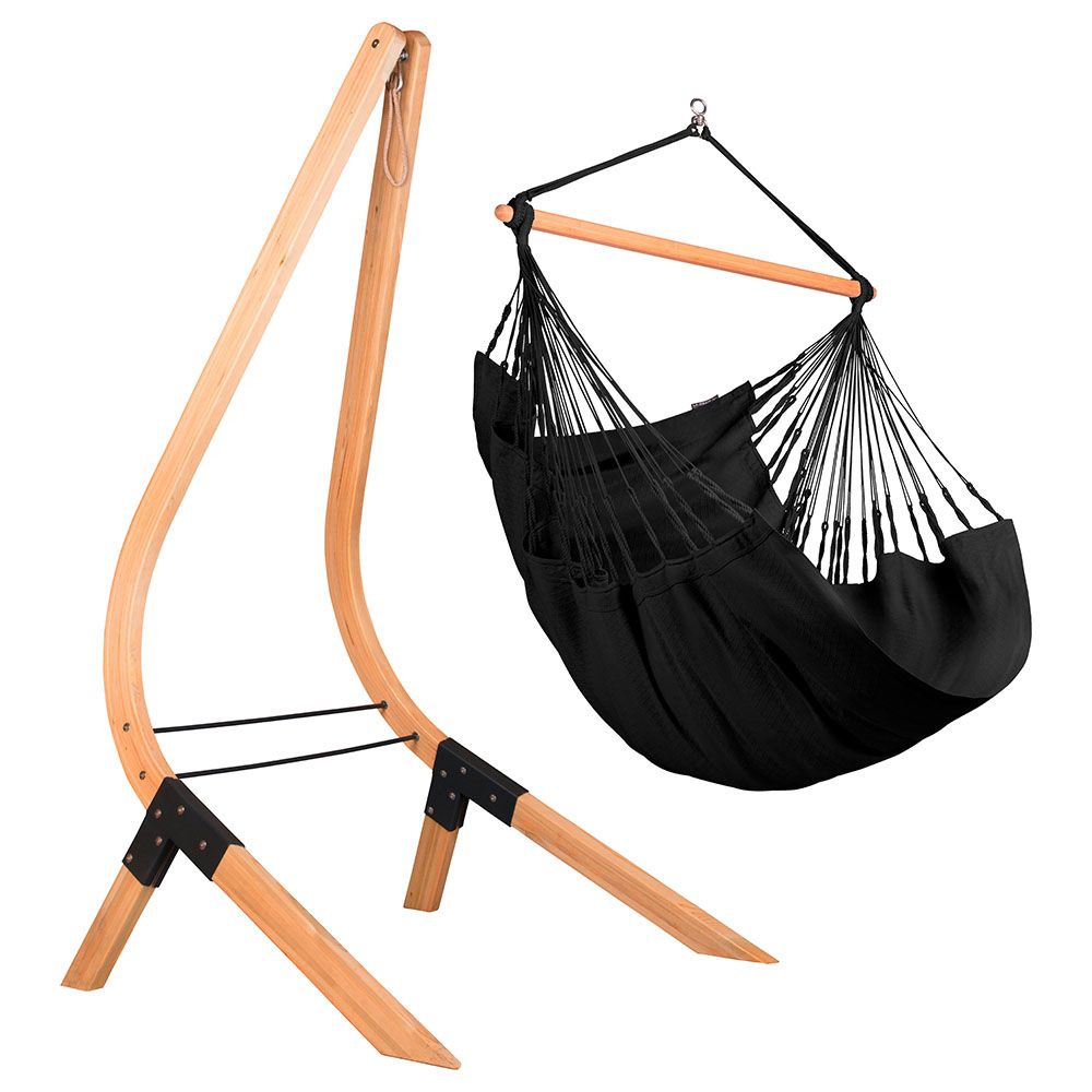 La Siesta - Habana Onyx Cotton Comfort Hammock Chair - Black