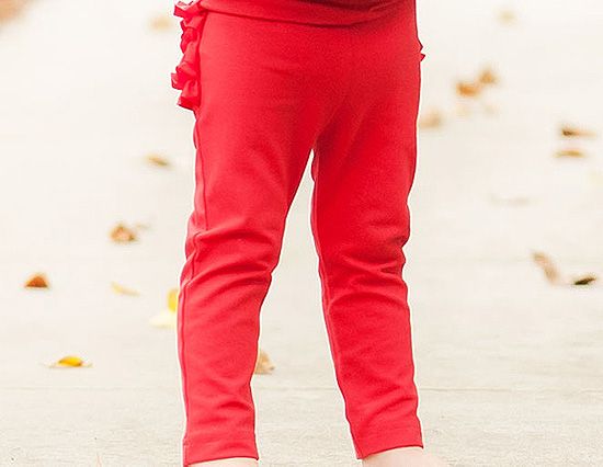 RuffleButts Red Sparkle Stretch Pants