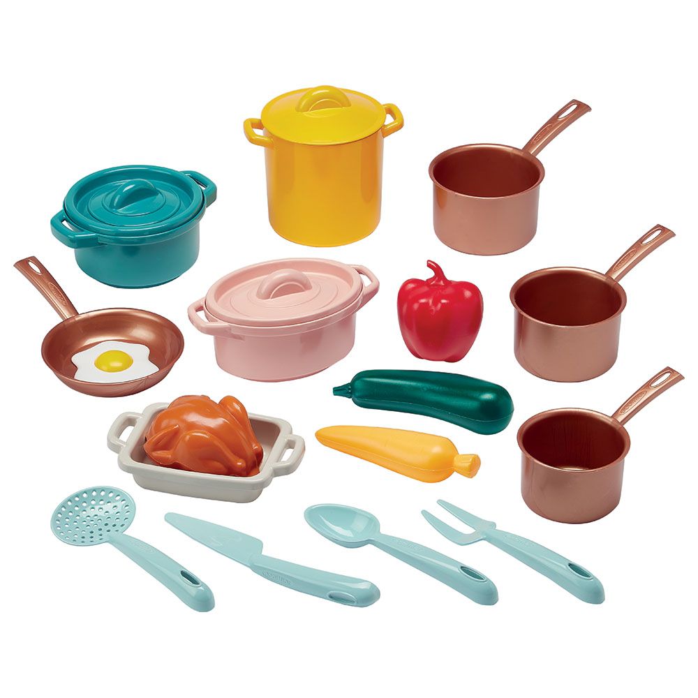 Ecoiffier - Cooking Pots & Traditions Vert Azur Playset - 20pcs