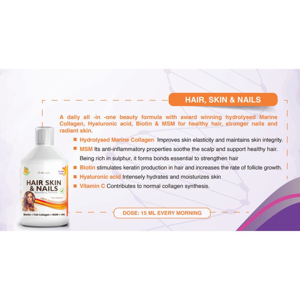 Swedish Nutra - Liquid Collagen Hair Skin & Nails - 500ml