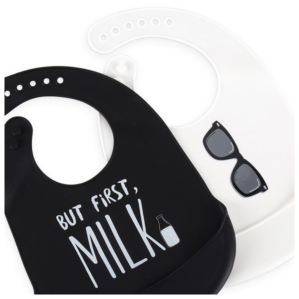 Hudson Childrenswear - But First Milk Silicone Bibs - Pack of 2