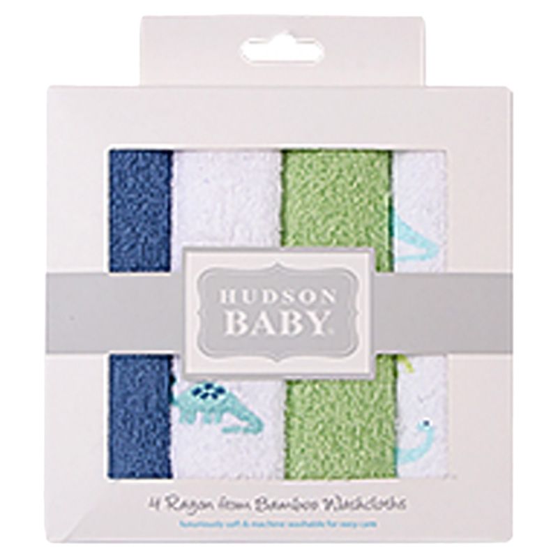 Hudson Childrenswear - Terry Washcloths - Pack Of 4 - Little Dino