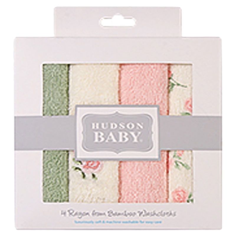 Hudson Childrenswear - Terry Washcloths - Pack Of 4 - Peonies