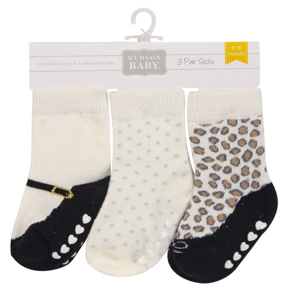 Hudson Childrenswear - 3pc-Set - Cotton Terry Socks - White