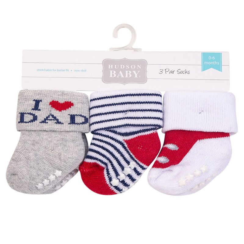 Hudson Childrenswear - I Love Dad Baby Socks Pack of 3