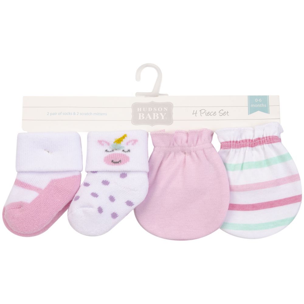 Hudson CW - Baby Girl Socks And Mittens Set