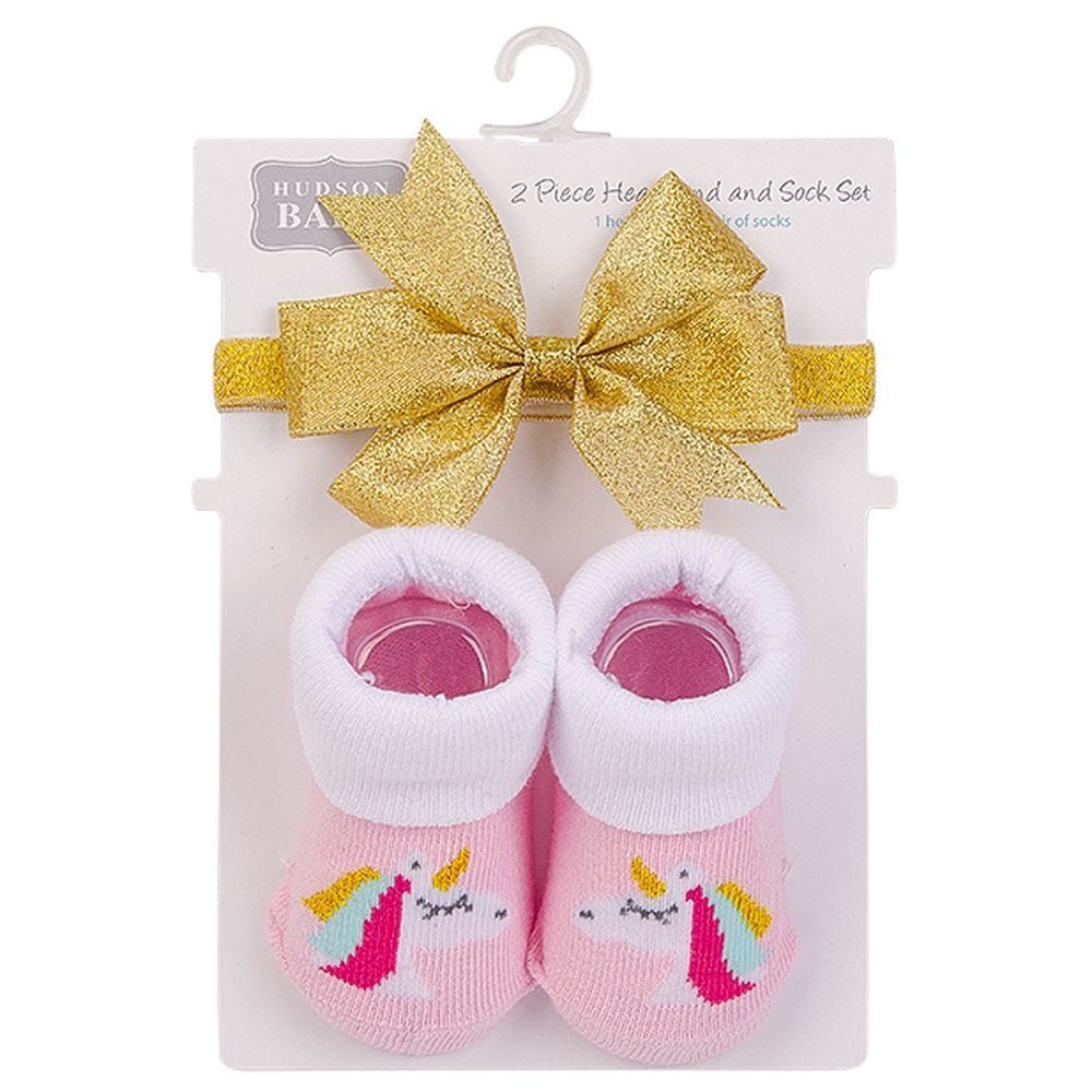 Luxe Rainbow Headband & sock Giftset Pack of 2 - Pink