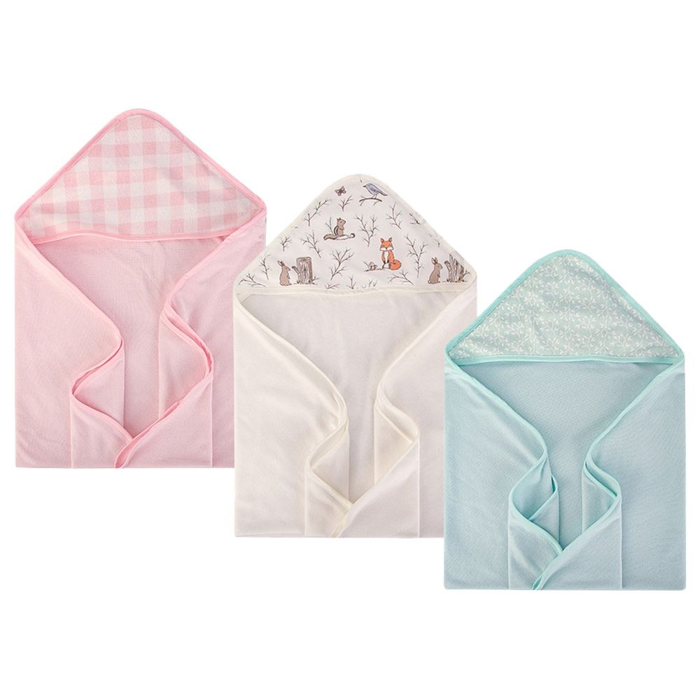 Hudson Childrenswear - 3-Pk Cotton Hooded Towel - Into The Woods