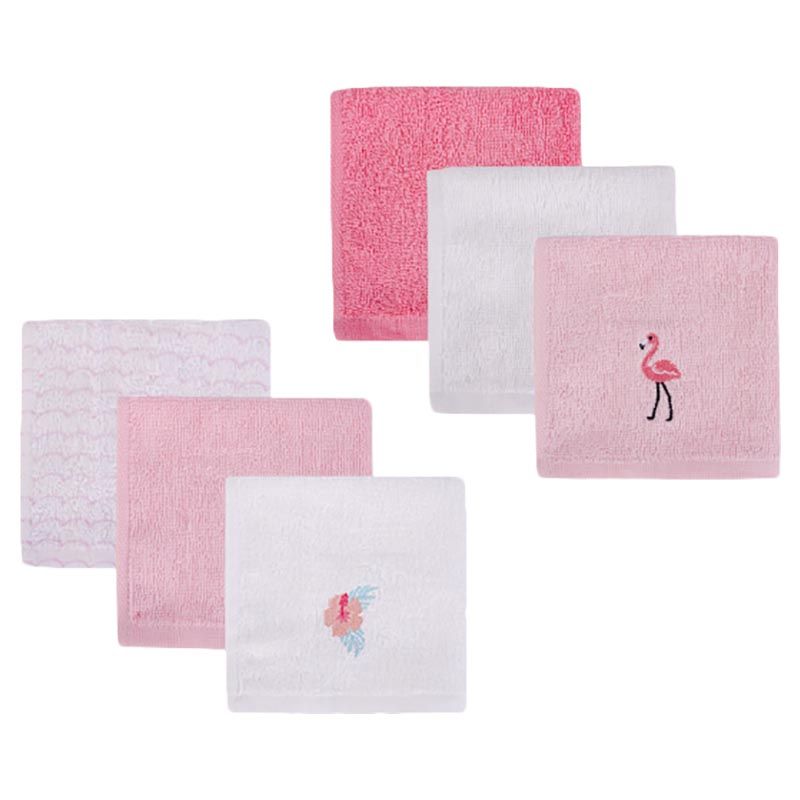 Hudson Childrenswear - Terry Washcloths - Pack Of 6 - Flamingo