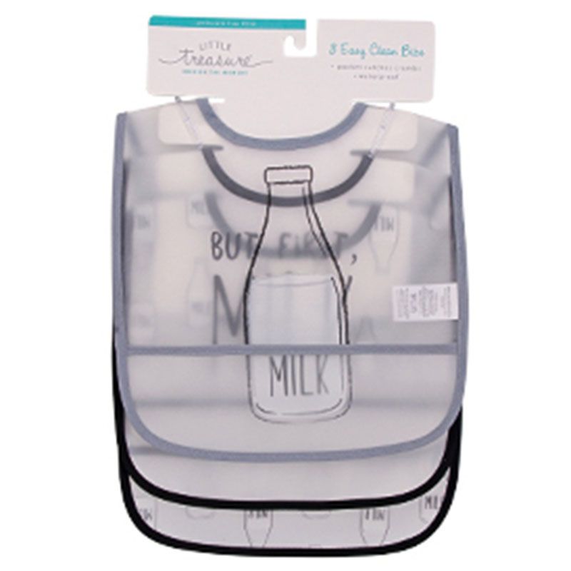 Hudson Childrenswear - Milk Waterproof PEVA Bibs Pack of 3