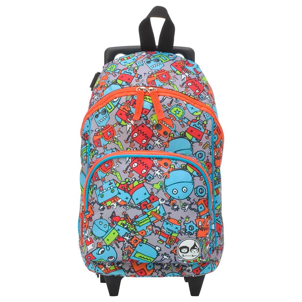 Zip & Zoe - Kid's Mini Trolley Bag - Robot Blue