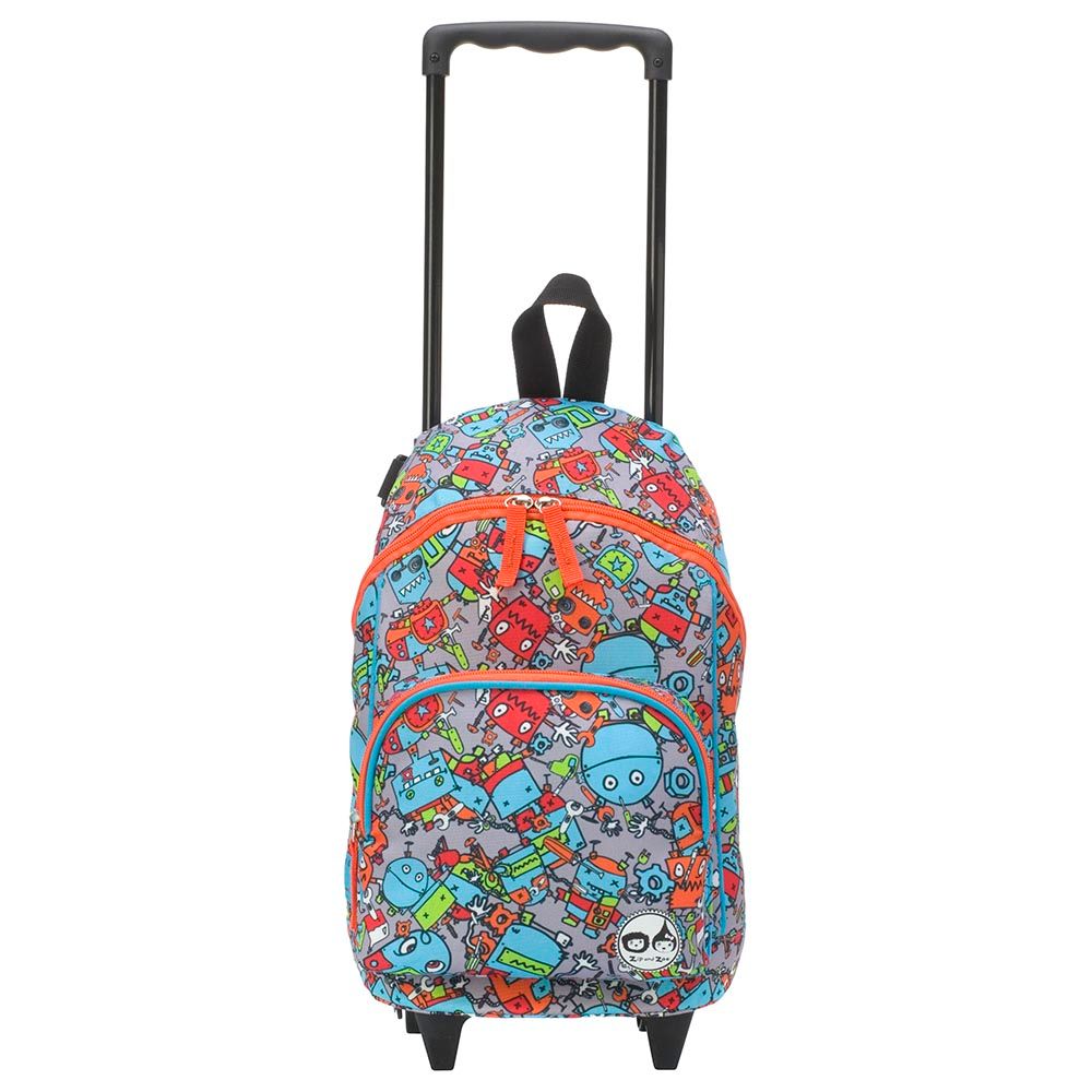 Zip & Zoe - Kid's Mini Trolley Bag - Robot Blue