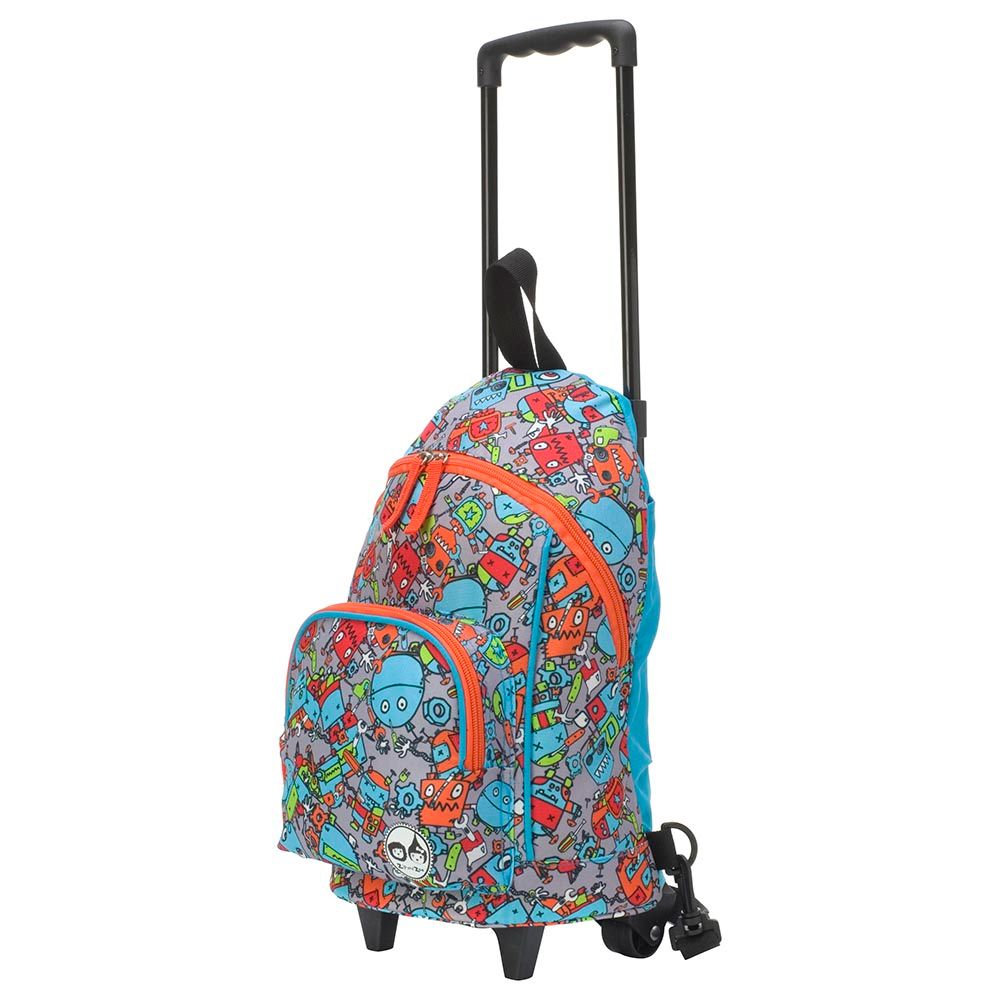 Zip & Zoe - Kid's Mini Trolley Bag - Robot Blue