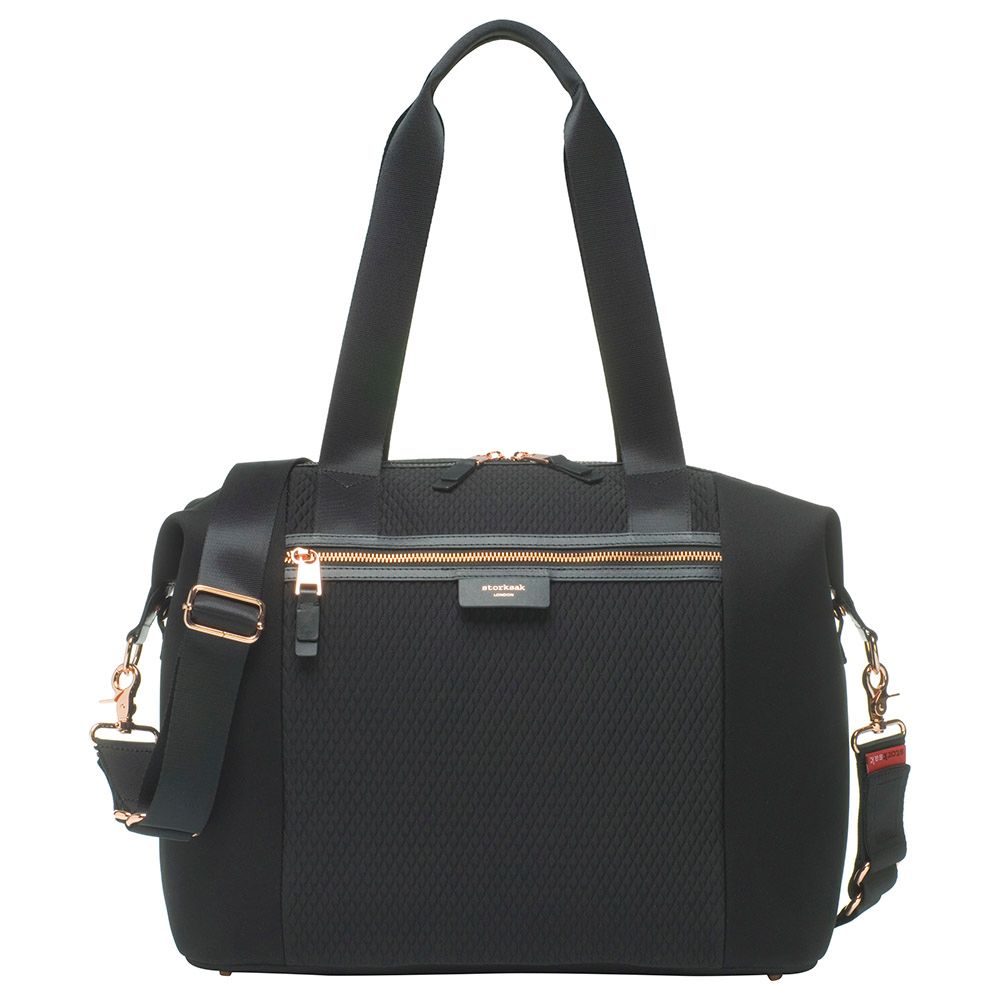 Storksak - Stevie Luxe Diaper Bag - Black Scuba