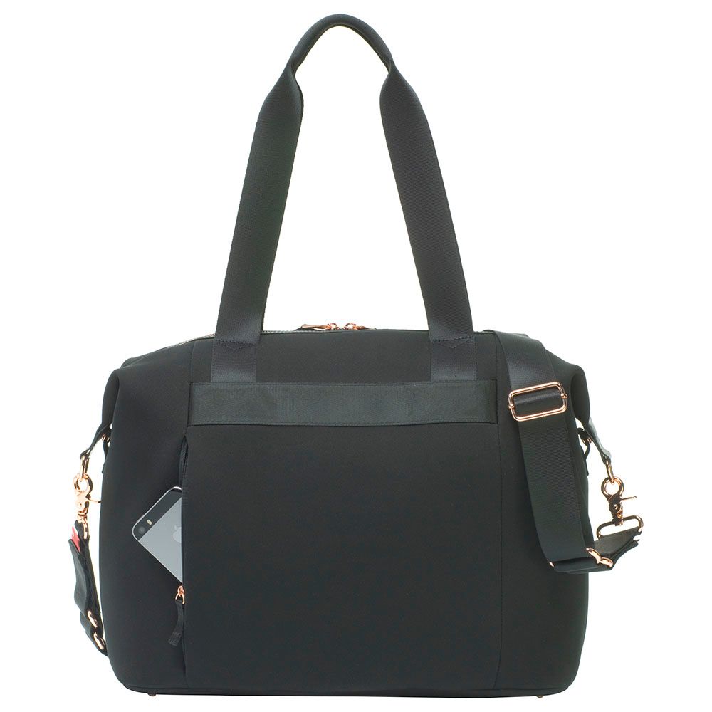 Storksak - Stevie Luxe Diaper Bag - Black Scuba