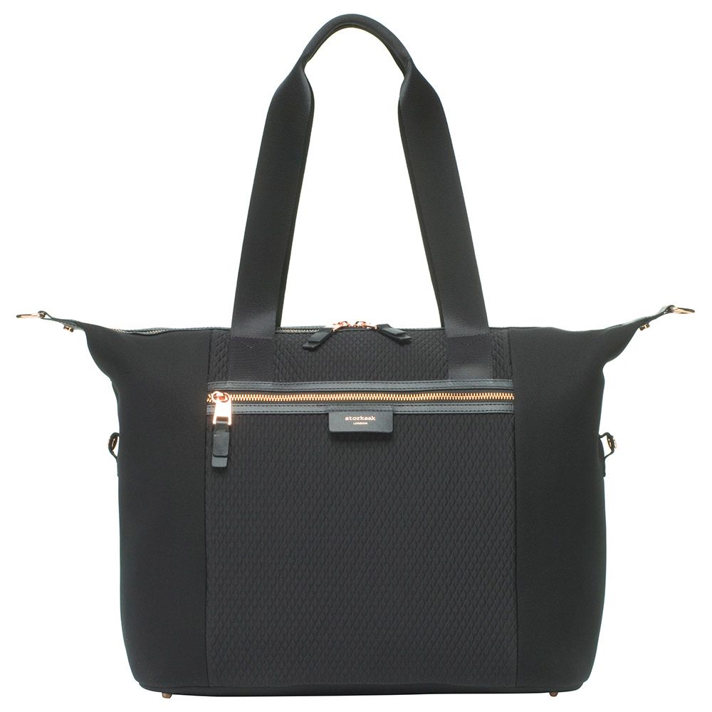 Storksak - Stevie Luxe Diaper Bag - Black Scuba