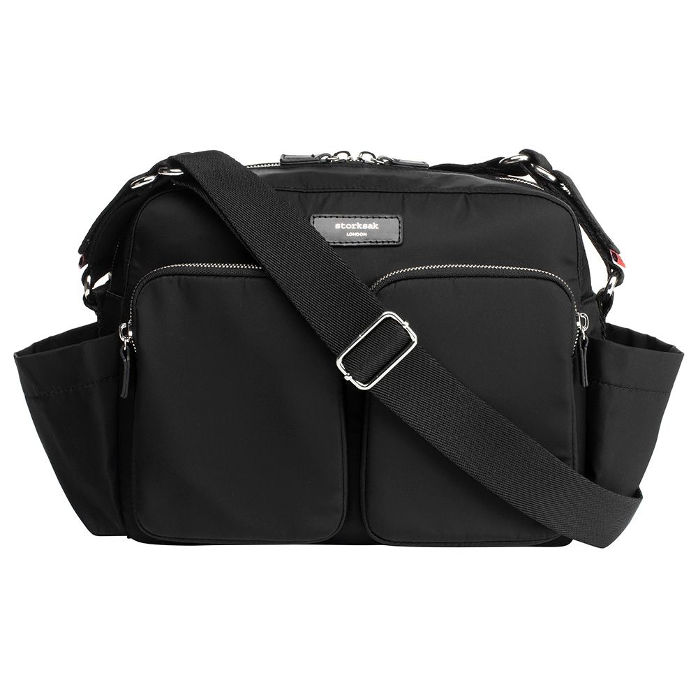 Storksak - 2-in-1 Stroller Organiser And Changing Diaper Bag - Black