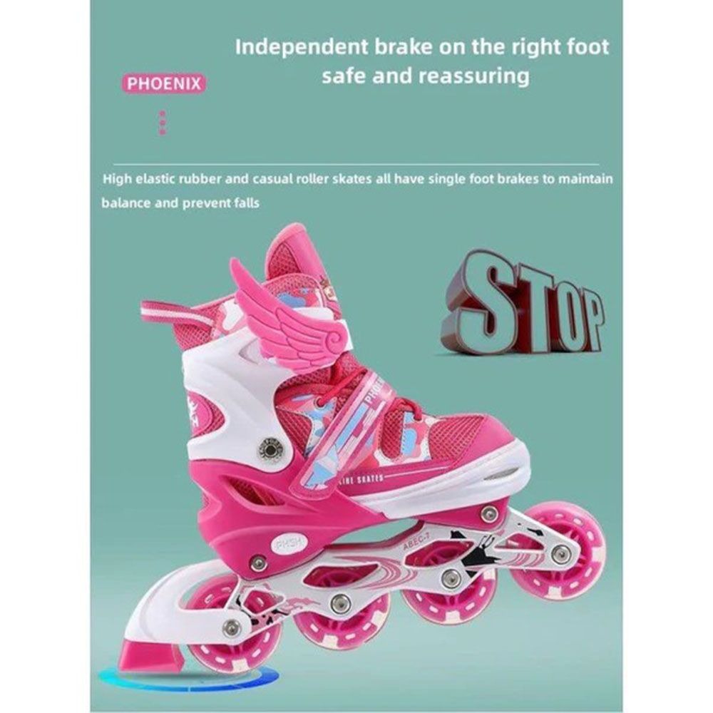 Dreeba - PVC Kids Inline Roller Skates - Pink