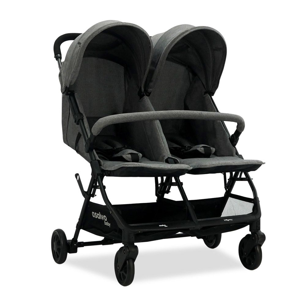 Asalvo - Double Stroller Ultralight 15kg Per Seat - Henry - Grey