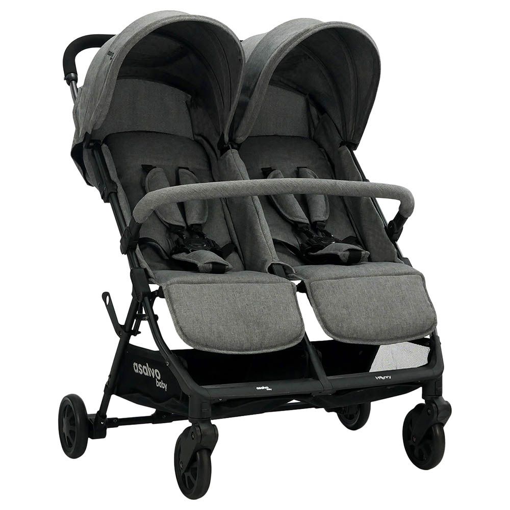 Asalvo - Double Stroller Ultralight 15kg Per Seat - Henry - Grey