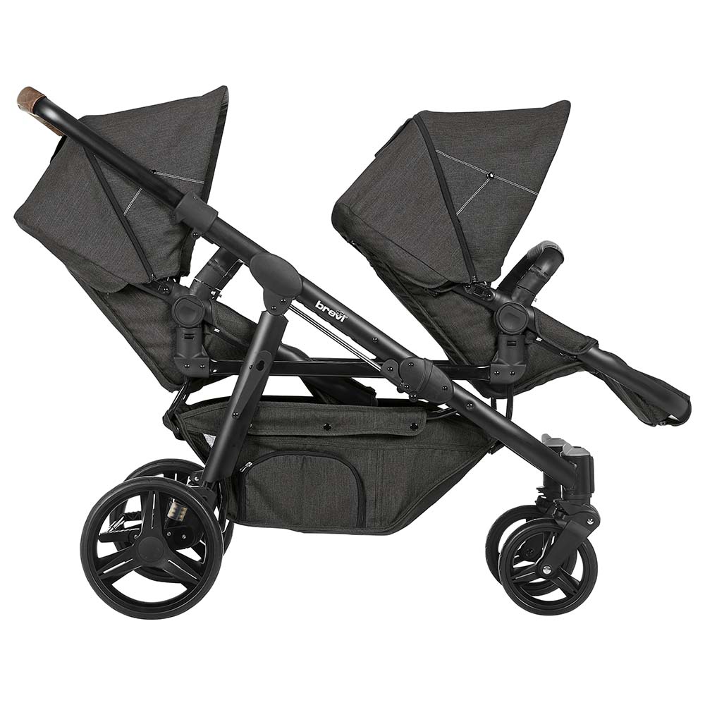 Brevi Ovo Twin Stroller Dark Grey Buy at Best Price from Mumzworld