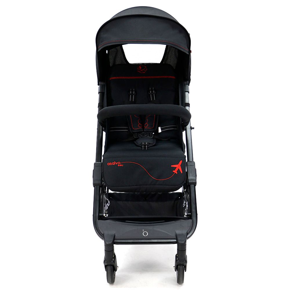 Asalvo - Travel+ Stroller - Black Red