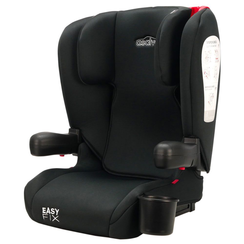 Asalvo - Easy Fix Foldable Car Seat Isofix Group 2/3 - Black