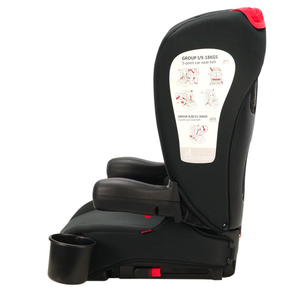 Asalvo - Easy Fix Foldable Car Seat Isofix Group 2/3 - Black