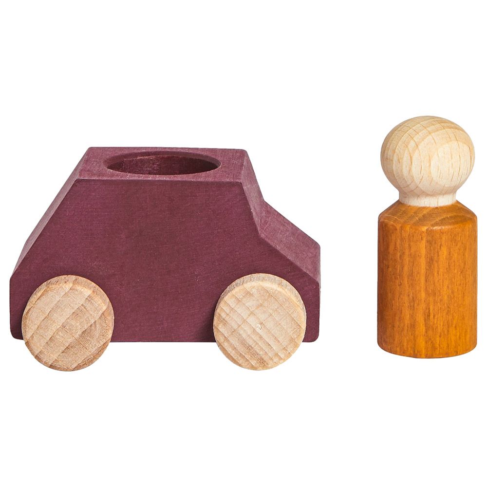 Lubulona - Plum Wooden Car W/ Figure