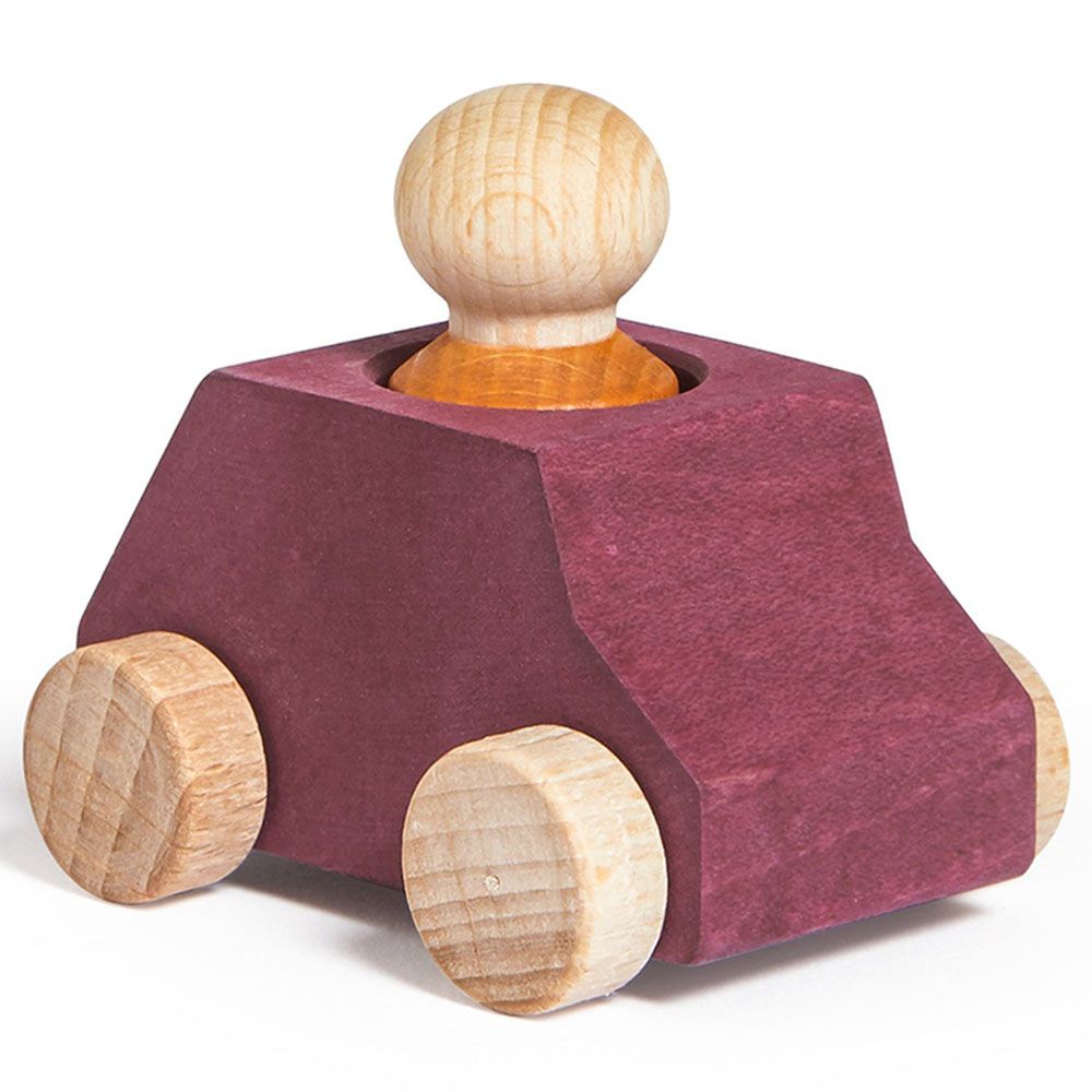 Lubulona - Plum Wooden Car W/ Figure