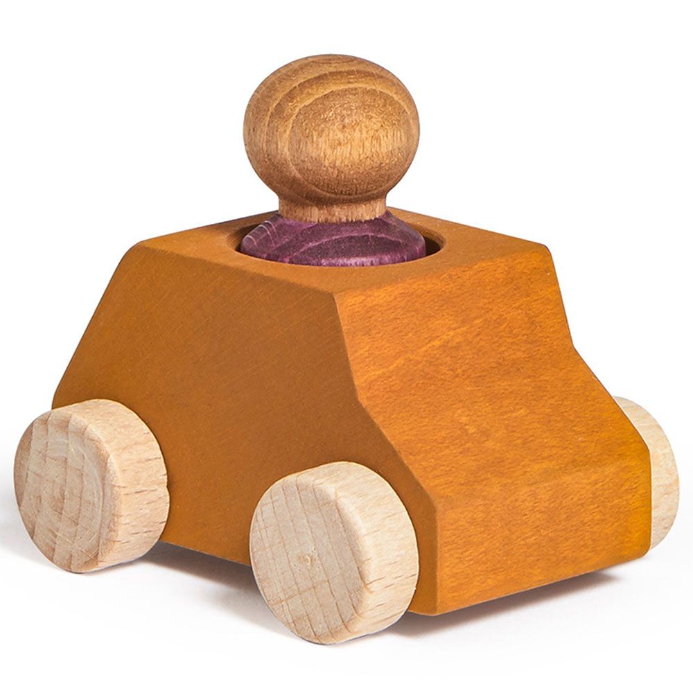 Lubulona - Ochre Wooden Car W/ Figure