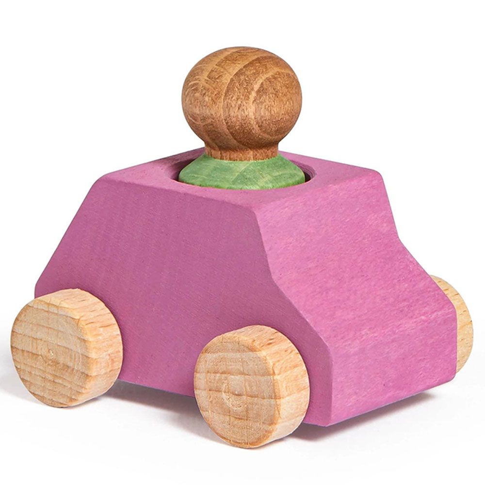 Lubulona - Pink Wooden Car W/ Figure