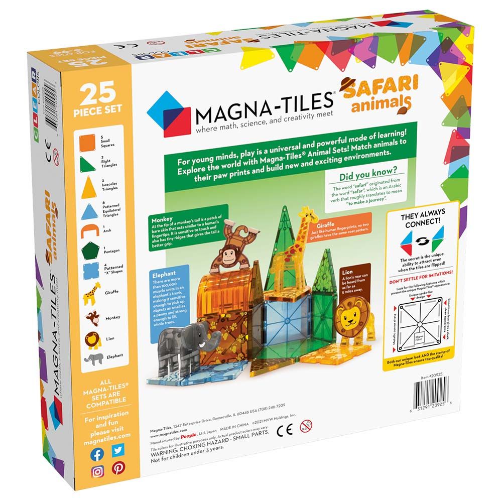 MAGNA-TILES - Safari Animals 25-Piece Set