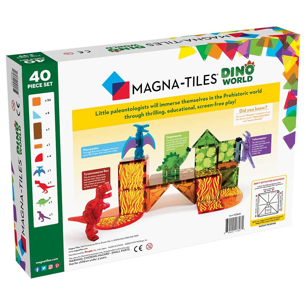 MAGNA-TILES - Dino World 40-Piece Set