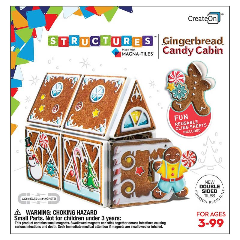 MAGNA-TILES - Structures Gingerbread Candy Cabin 2020