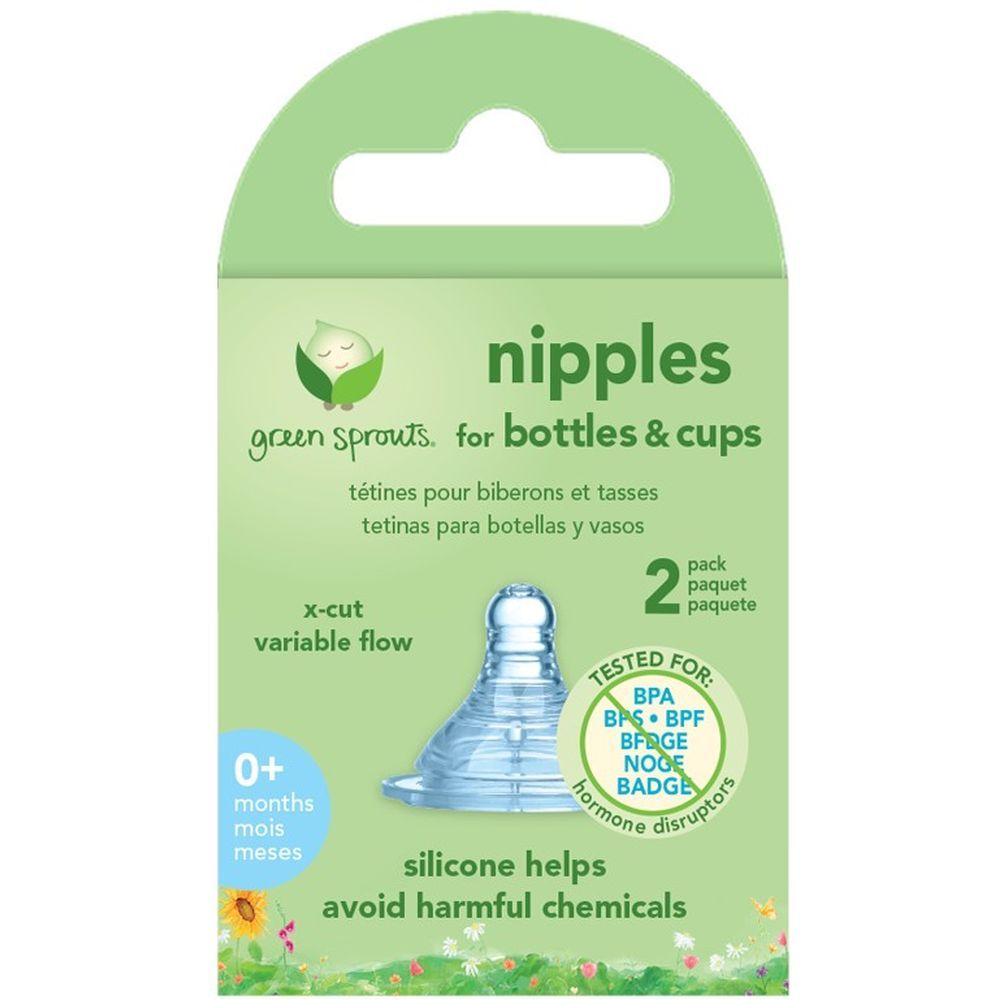 Green Sprouts - Nipples For Bottles & Cups Pack Of 2 - Clear