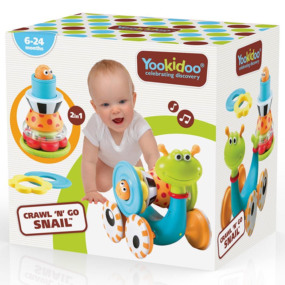 Yookidoo - Musical Crawl N Go Snail Toy w/ Stacker