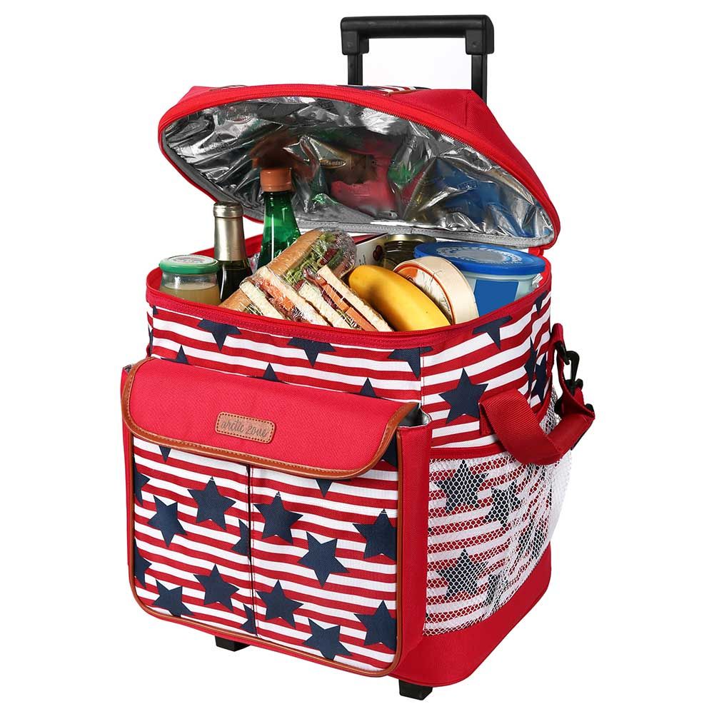 Arctic Zone - Insulated Rolling Tote - Red