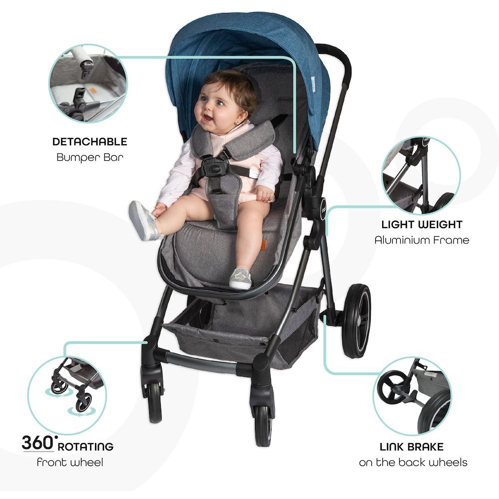 Moon - Pro 2-in-1 Stroller & Moon - Denise Diaper Backpack