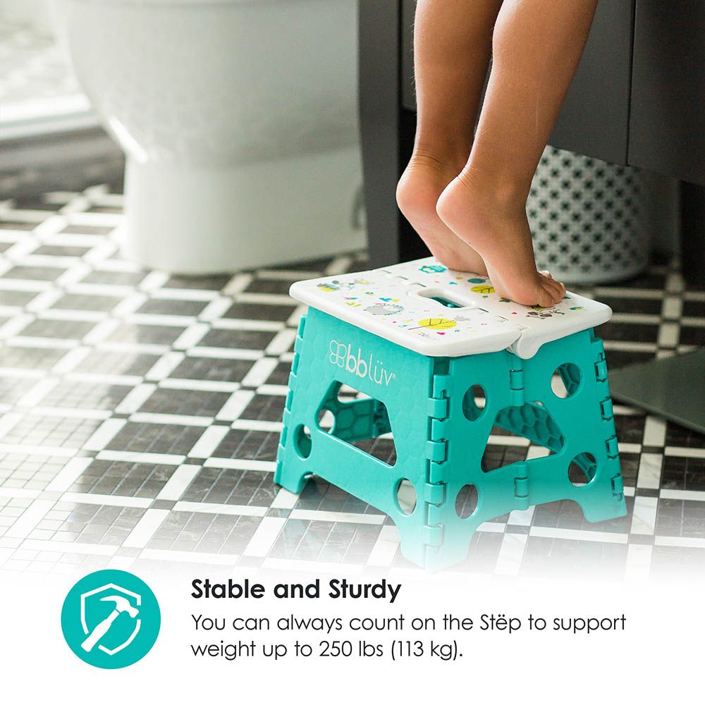 Bbluv - Lightweight Foldable Stool - Aqua