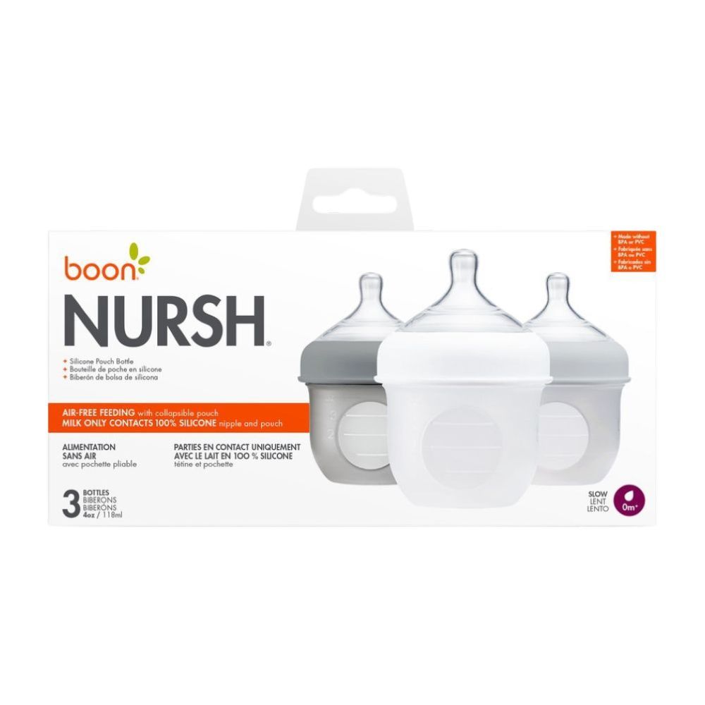 Boon - Nursh 4oz Bottle Pack of 3 - Grey