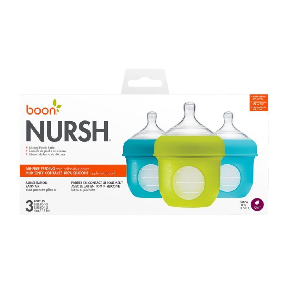 Boon - Nursh 4oz Bottle Pack of 3 - Blue