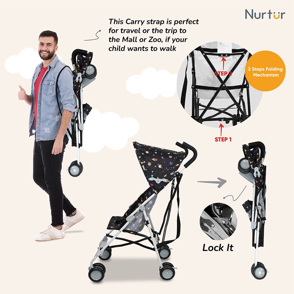 Nurtur - Rex Buggy Lightweight Stroller - Black