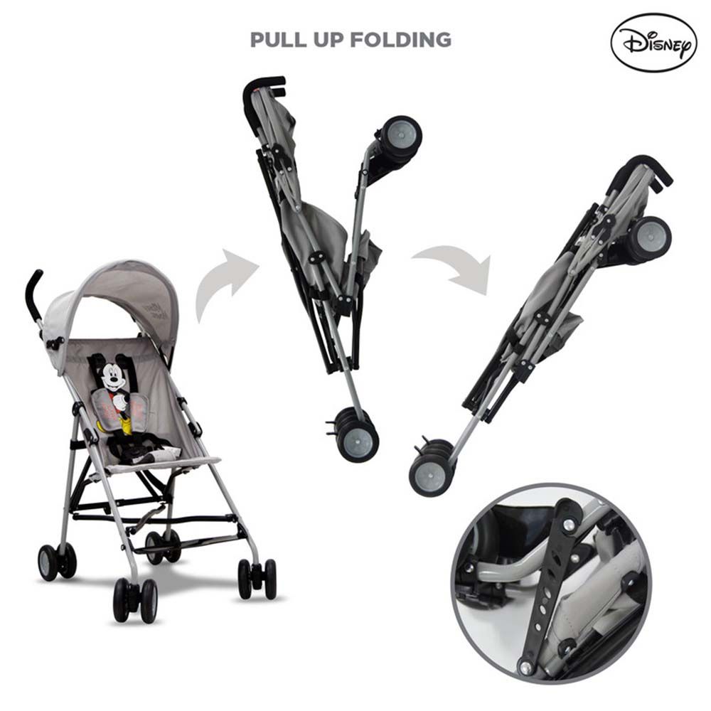 Disney - Mickey Mouse Umbrella Stroller w/Carry Strap - Grey