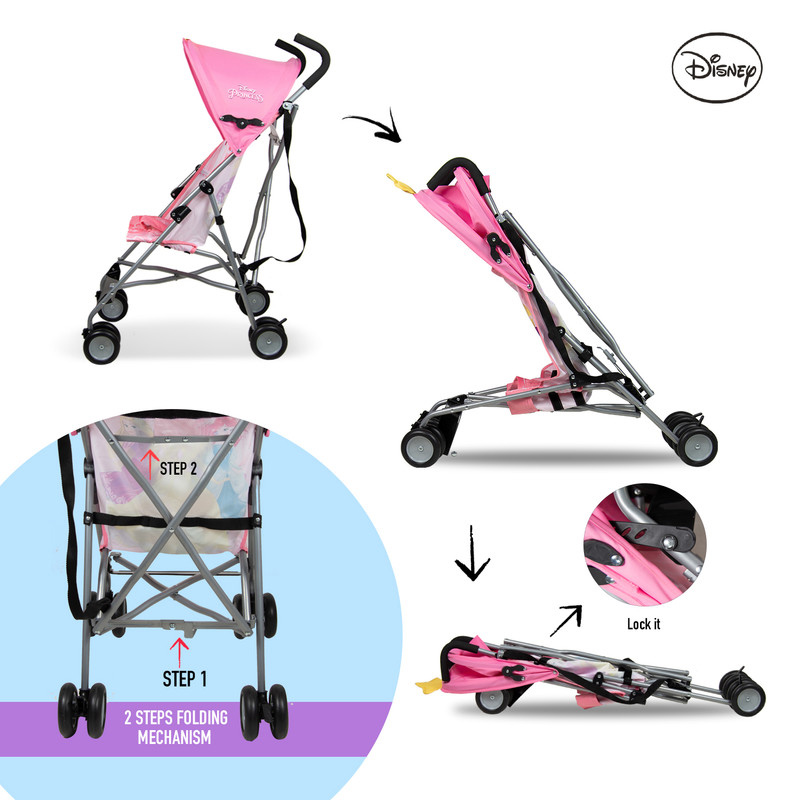 Disney Princess 3D Crown Lightweight Buggy Stroller Light Pink Buy at Best Price from Mumzworld